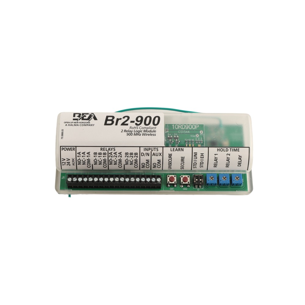 BEA 900MHz Wireless 2-Relay Logic Module - 10BR2-900 - Gate Opener Safety