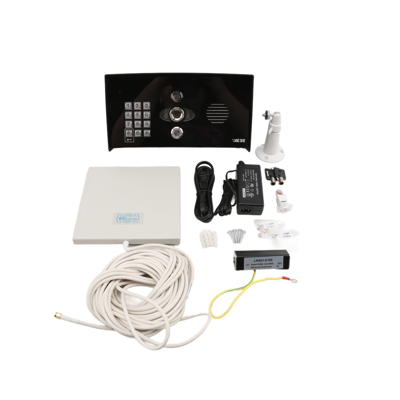 AES Praetorian WIFI or CAT6 Video Intercom with Keypad for Gate Openers ...