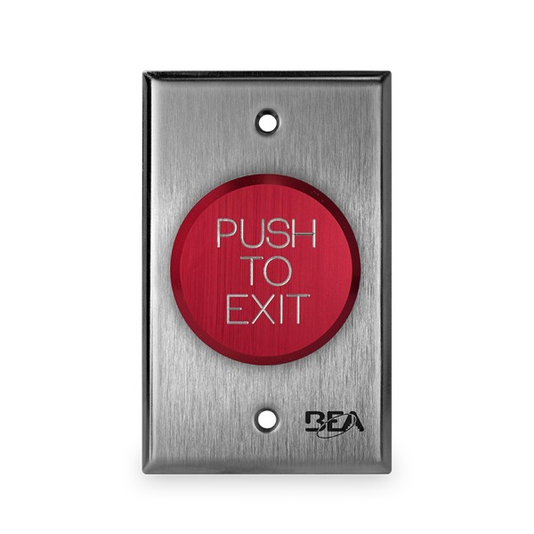 BEA 2" "Push to Exit" Delayed Action Switch Red w/ Single Gang Face Plate