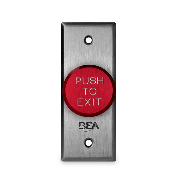 BEA 1 5/8" "Push to Exit" Red Delayed Action Switch w/ Jamb & Size Face Plate - 10ACPBDA3