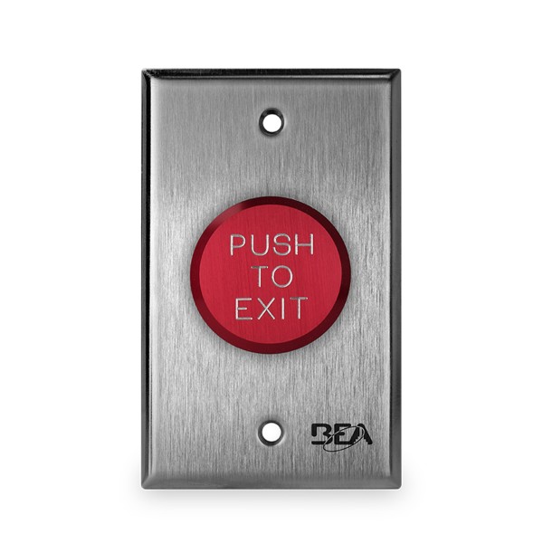 BEA 1 5/8" "Push to Exit" Delayed Action Switch Red w/ Single Gang Face Plate
