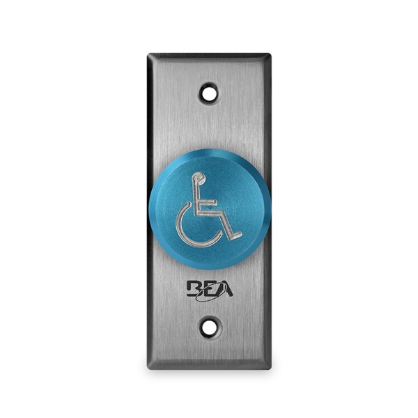 BEA 1 5/8" Accessibility Logo Delayed Action Switch Blue w/ Jamb w/ Size Face Plate