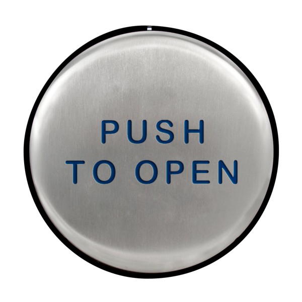 BEA 900Mhz 6" Round Panther Plate - "Push to Open" Text Only - 10EMR6-900