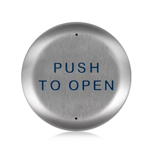 BEA Stainless Steel Push Plate 4.5" Round, Text