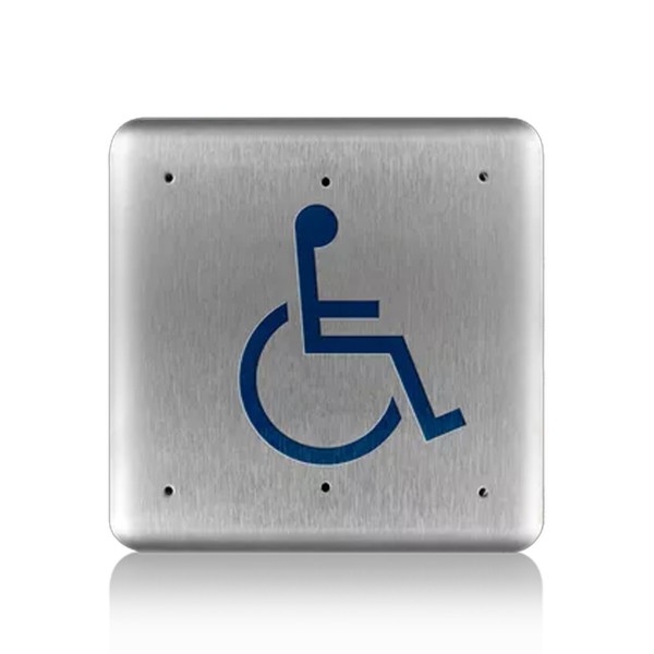 BEA Push Plate 6" Square Logo Only Stainless Steel, .093 Thru Holes
