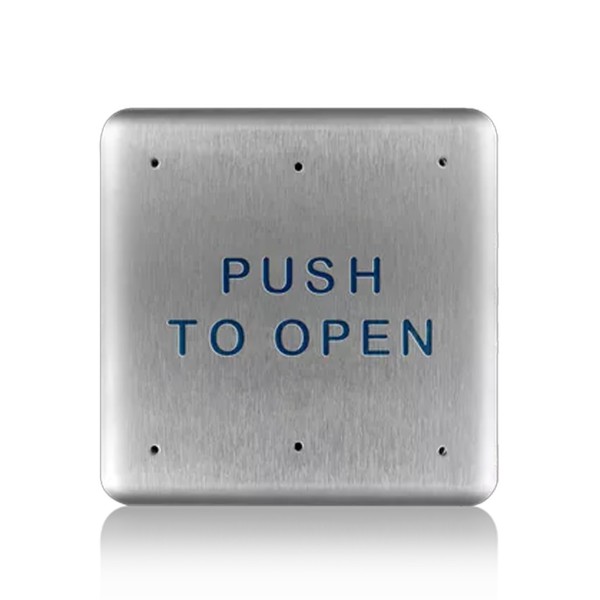 BEA Stainless Steel Push Plate , 4.75" Square Text, .093 Thru Hole