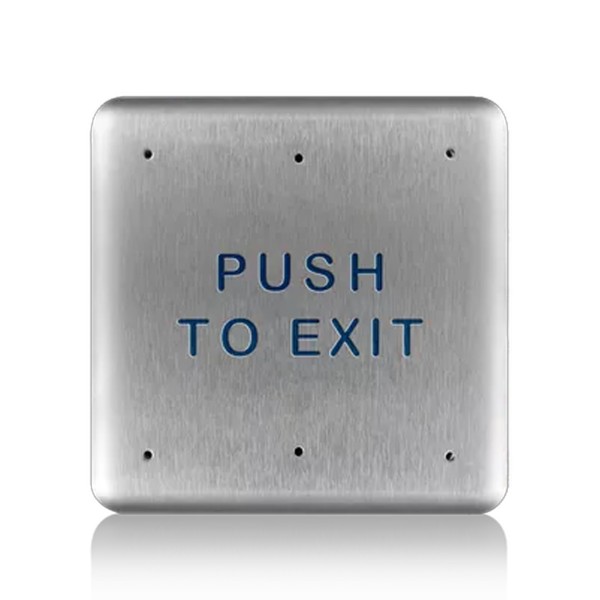 BEA Push Plate, Square Push To Exit Stainless Steel, 4.75" Square, Text Only