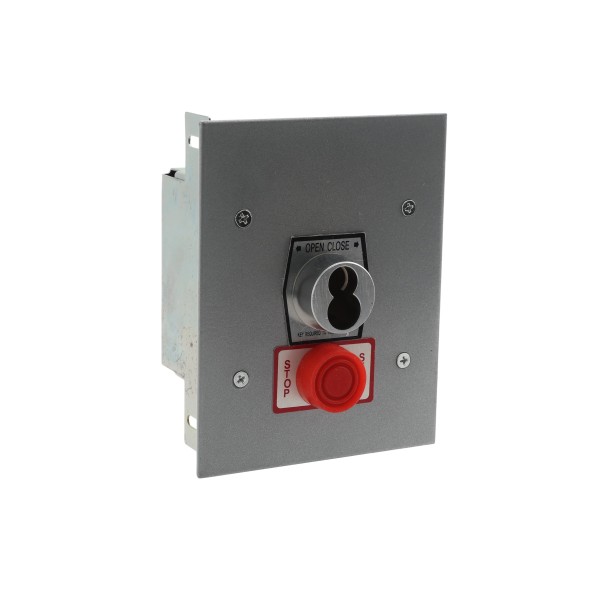Exterior Flush Mount Keyswitch w/ Changeable Core Cylinder and Stop Button - MMTC 1KFSX-CC (Keyswitches)