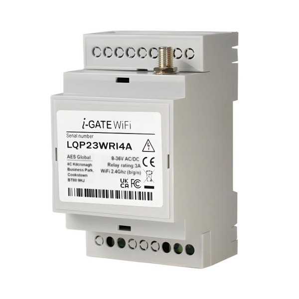 AES IP Gate Opener 1 Relay Output DIN Rail Fitting - IGATE-WIFI