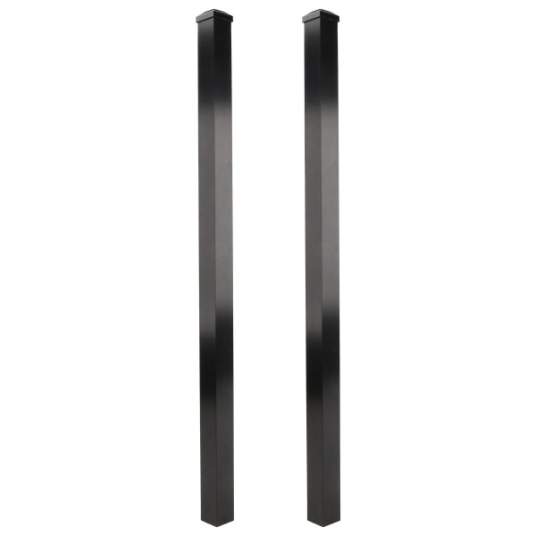 Gate Opener Photo Eye Mounting Post Pair - In-Ground Aluminum Post Mount Black (42" Tall)
