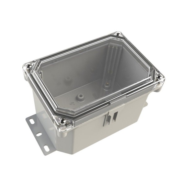 ESI PolyGuard Polycarbonate Flange Mount Junction Box with Clear Cover (6"x6"x4") - PC060604JCSB