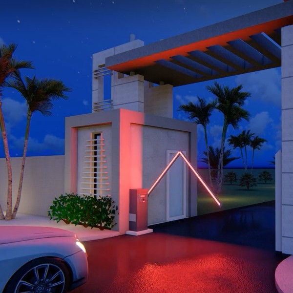 GateArms+ 180&deg; Preassembled Folding Gate Arm for 8' 2" Ceiling (Left-Handed, Max 62" Shaft to Ceiling) - FOLDARM180-62-114