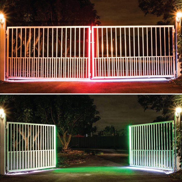 GateArms+ Safety Lighting Kit for Commercial Dual Swing-Gate Openers (5' High x 15' Long) - SWINGGATEKIT-DUAL