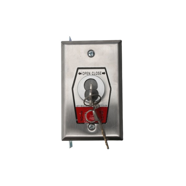 Flush Mount One Button Keyswitch with Best Core Cylinder (NEMA 1 - 15 amp @ 125/250V AC) Stainless Steel - MMTC HBFS-BC
