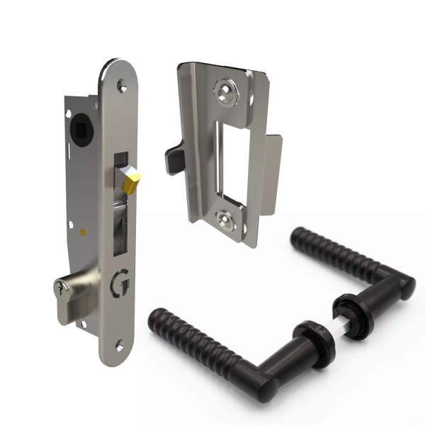 AES GateMaster Stainless Mortice Lock - Dual Cover - Ornamental Handles - ML4DCO