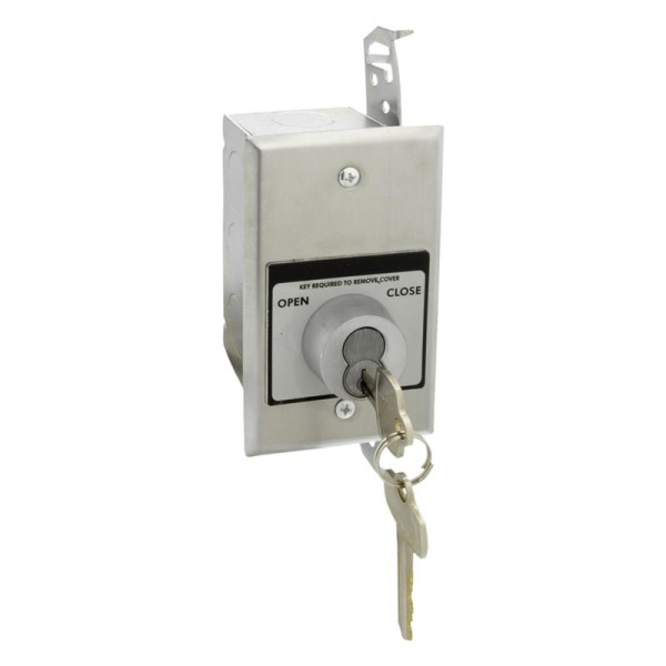 Flush Mount Open-Close Keyswitch with Best Core Mortise Cylinder (NEMA 1 -15 amp @ 125/250V AC) - MMTC HBFT-BC