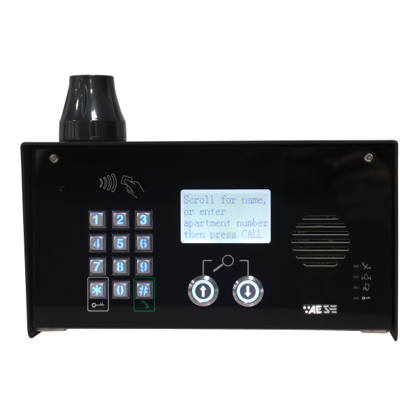AES Multi Resident 4G Cellular Callbox with Keypad & Proximity 125k Reader (Powder Coated, Pedestal Mount) - MULTI-CL-PBK-US