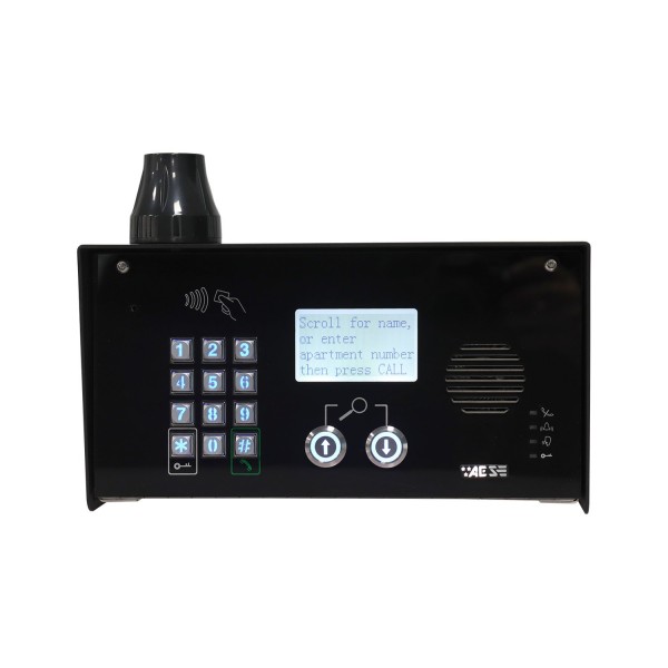 AES Multicom Classic  4G Cellular Audio Intercom With LCD Display, Keypad and Proximity Reader (Black) - MULTI-CL-PBPK-US