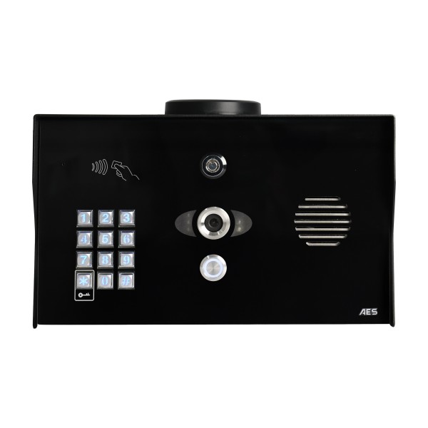AES 1-Button Opyn Pro IP Callbox with Keypad & Proximity 125k Reader (Powder-Coated, Imperial Mount) - OPYN-PRO-IP-IBK-US