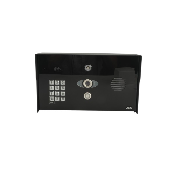 AES 1-Button Opyn Pro IP Callbox with Keypad & Proximity 125k Reader (Powder-Coated, Pedestal Mounted) - OPYN-PRO-IP-PBK-US