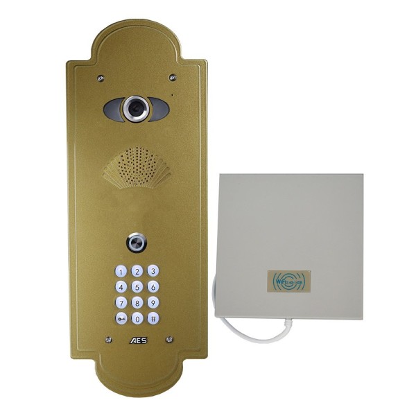 AES Praetorian IP Vintage Flush Mount Intercom with Keypad (Gold) - PRAE-IP-VFGGK-EU
