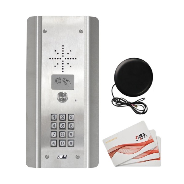 AES 1-Button Cellcom PRIME 4G Stainless Steel Architectural w/ Keypad & Prox (US & Canada) (Intercoms)