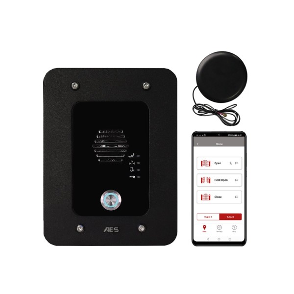 AES Cellcom PRIME7 Flush Wall Mounted 4G Cellular Intercom (Portrait) Black - PRIME7-FB-US