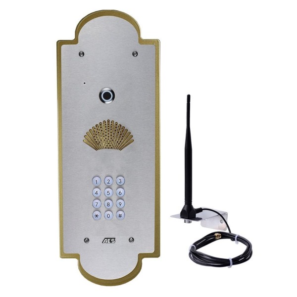 AES Cellcom PRIME7 Vintage Flush Mount with Keypad (Gold/Stainless Steel) 