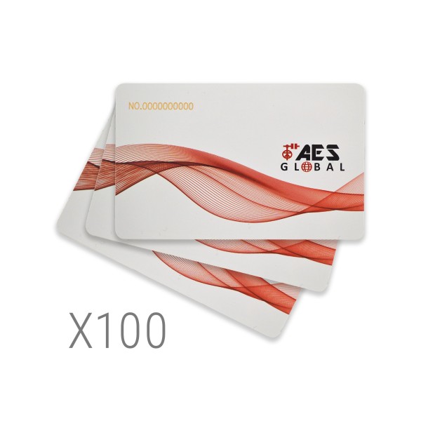 AES 100 Pk. of 125KHz Fixed 10-Digit Code Cards (Prox Card)