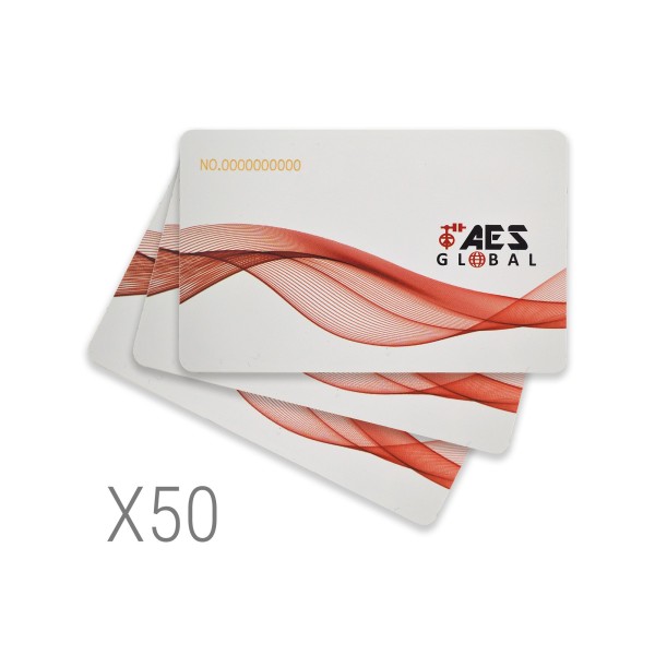 AES 50 Pk. of 125KHz Fixed 10-Digit Code Cards (Prox Card)