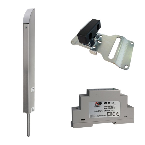 AES Tomalok Electric Drop Bolt (Stainless) - 150mm With 24V Din Rail Power Supply and Ground Stop - TL-S-150-KIT