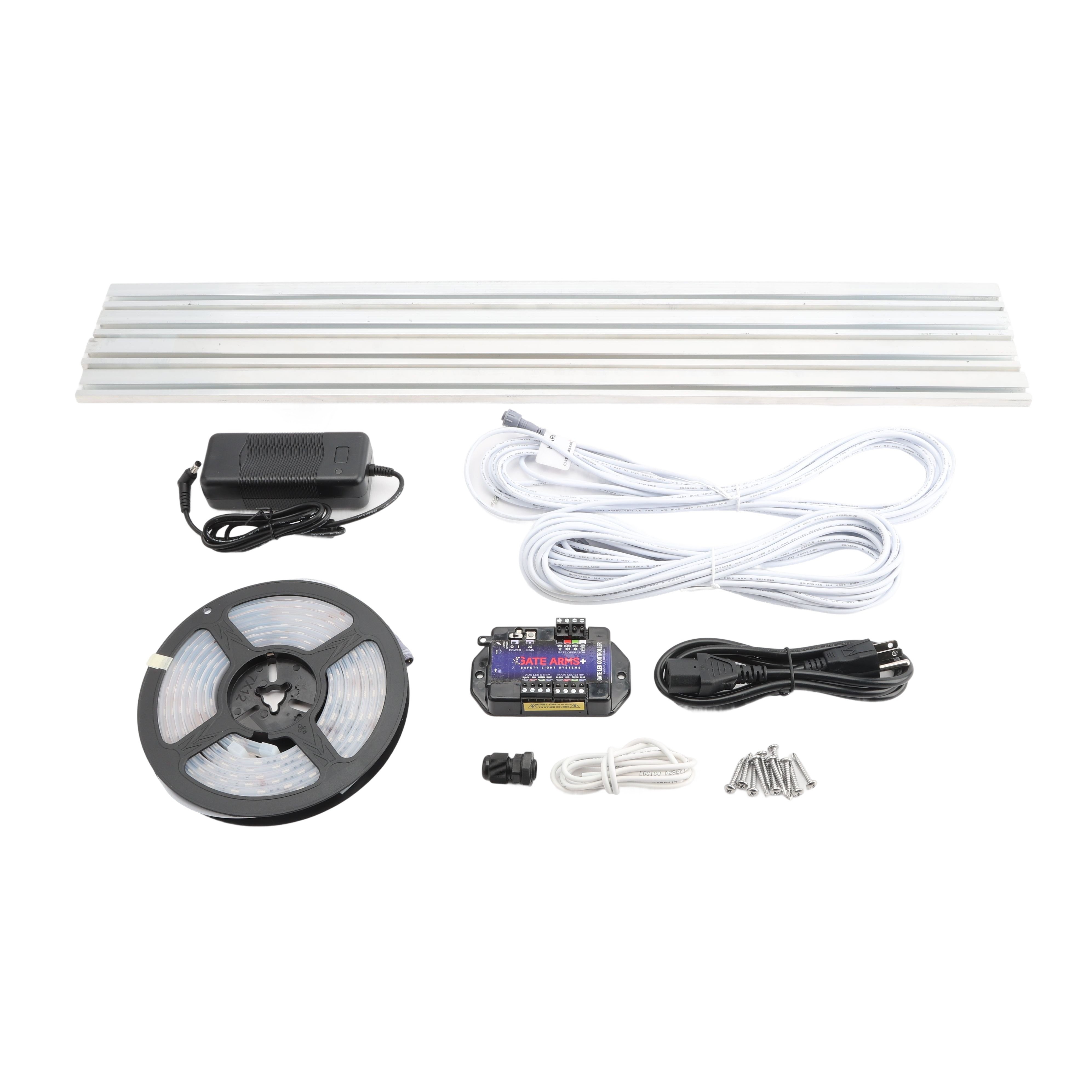 GateArms Slide Gate Safety Light Kit Includes Two 5 High Brightness LED Strips 20 and 30 Wiring Harness Two 5 Tracks