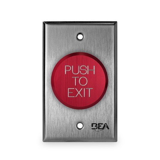 BEA 2" "Push to Exit" Delayed Action Switch Red w/ Single Gang Face Plate