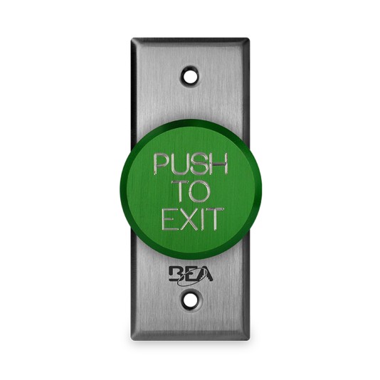 BEA 2" "Push to Exit" Delayed Action Switch Green w/ Jamb w/ Size Face Plate