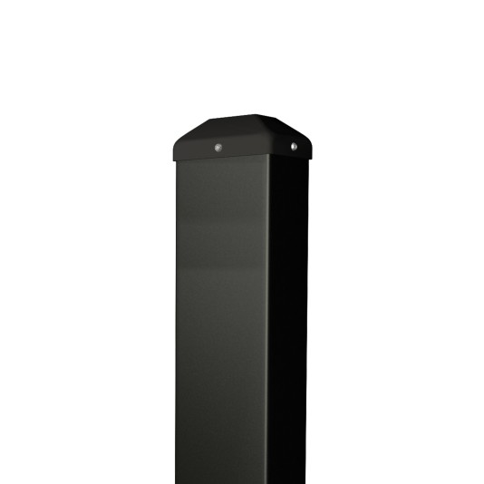 BEA 4' Bollard w/o Hole for 6" Round or 4.75" Square Push Plates - Black - 10BOLLARDBLKWOH