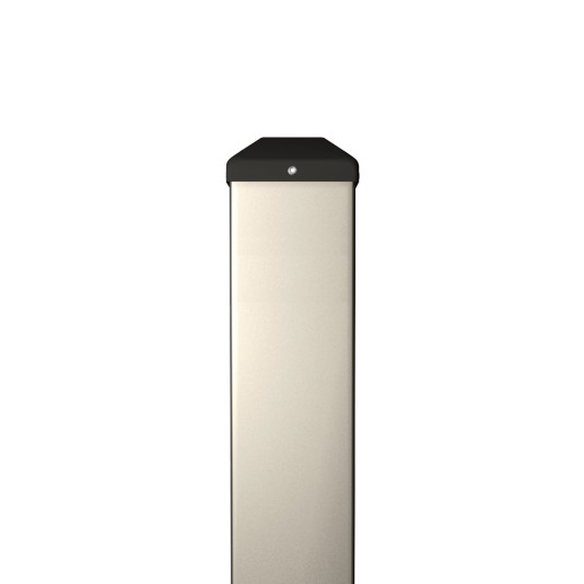 BEA 4' Bollard w/o Hole for 6" Round or 4.75" Square Push Plates - Silver - 10BOLLARDSLVWOH
