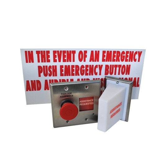 BEA Emergency Kit w/ "Push for Assistance" Button, "Assistance Required" Light, & Sign