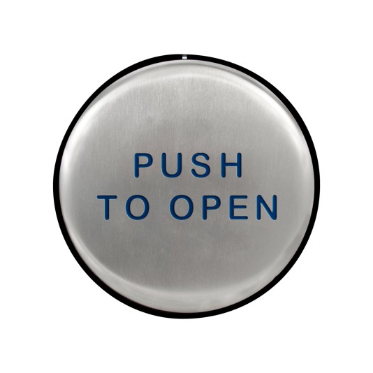 BEA 900Mhz 4.75" Round Panther Plate - "Push to Open" Text Only - 10EMR475-900