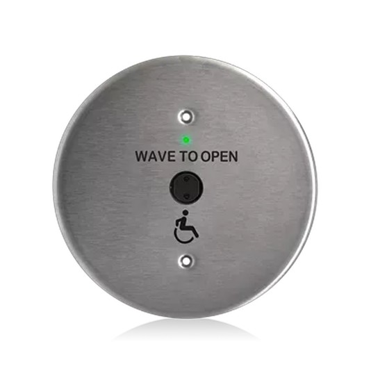 BEA 900MHz MS51W Wireless Round Switch - "Wave to Open" & Handicap Accessibility Logo - 10900MHz MS51W-RA