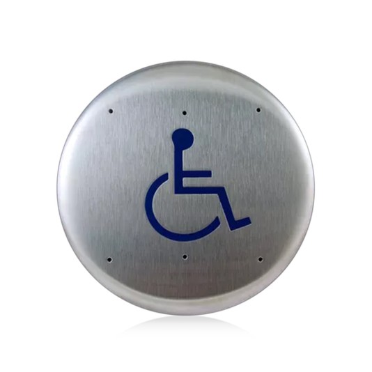 BEA Stainless Steel Push Plate 6" Round, Large Logo