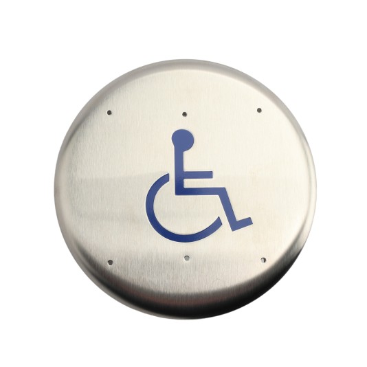 Push Plate,S/S 6"" Rnd,Lg Logo
