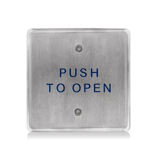 BEA Stainless Steel Push Plate 4.5" Square Text