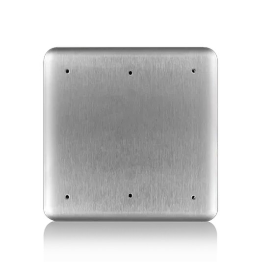 BEA Push Plate 6" Square, Plain Stainless Steel, .093 Thru Holes