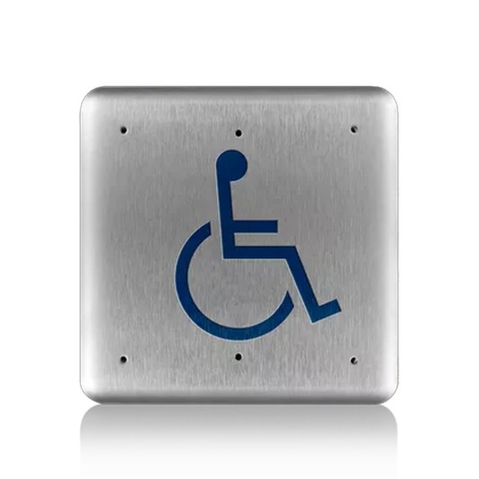 BEA Push Plate 6" Square Logo Only Stainless Steel, .093 Thru Holes