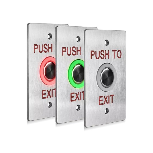 BEA Piezoelectric Switch, Single Gang, "Push To Exit" In Red - 10PIEZO241