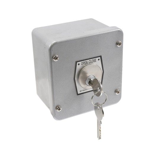 Surface Mount Keyswitch with Changeable Core Cylinder (15 amp @ 125/250V AC) Aluminum - MMTC 1KX-CC