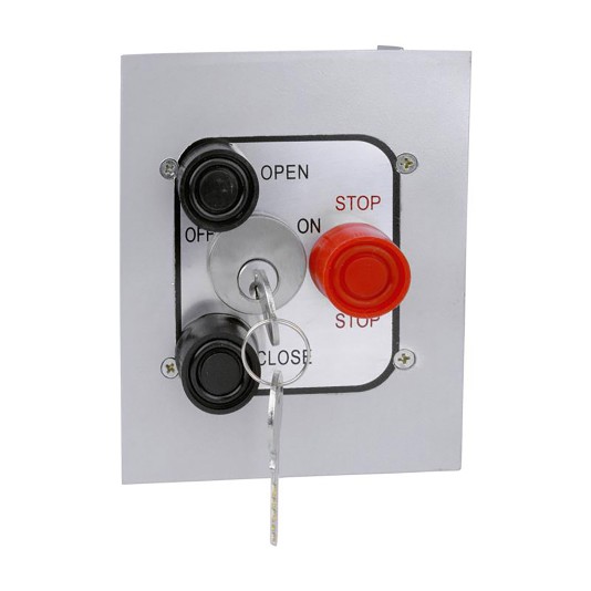 Three Button Interior Open-Close-Stop Control Flush Mount with Mortise Lockout (20 amp @ 125V AC) - MMTC 3BFLM