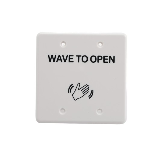 BEA MS31 Faceplate Magic Switch Double Gang "Push to Open" Text & Hand Wave Logo - White - 70-5847