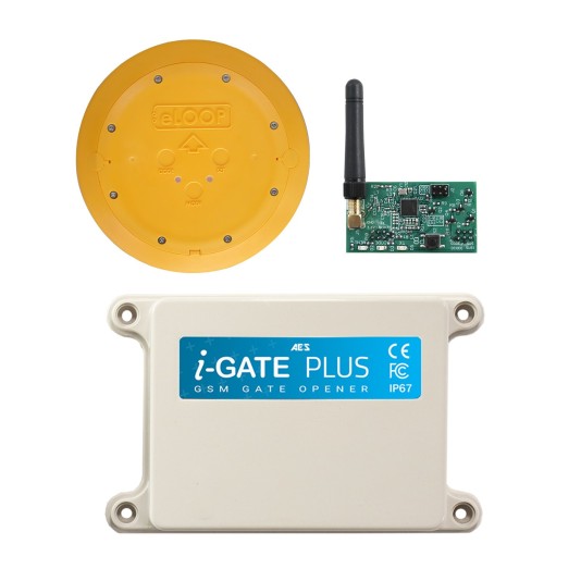 AES E-Loop Commercial Exit Mode with E-TRANS-Plus, I-Gate-Plus and Magnet (Wireless Loops)
