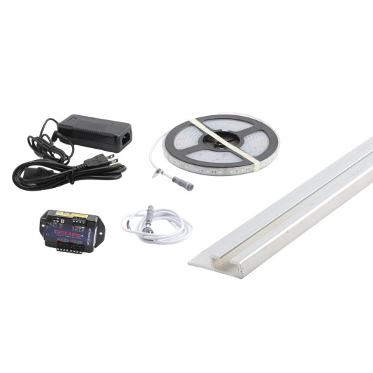 LED Lighting Kit for Single-Sided 25ft+ Gate Arm - Includes Track, LED, Wiring Harness, Controller, and Power Supply (GateArmsPLUS)